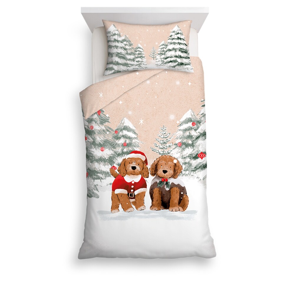 Tesco Christmas Curtis Duvet Set Single