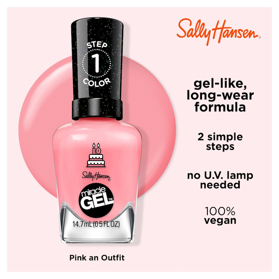image 1 of Sally Hansen Miracle Gel Nail Polish - 341 Pink an Outfit 14.7ML