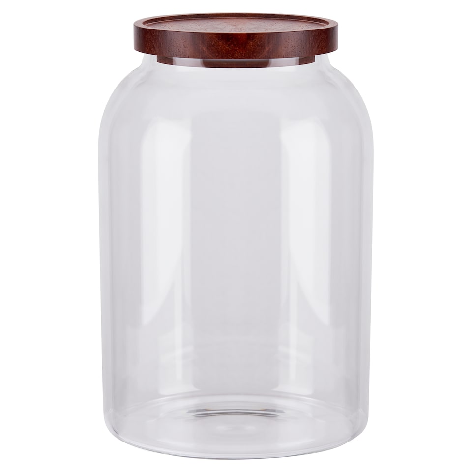 Tesco Acacia Lid Glass Food Storage Large 3L