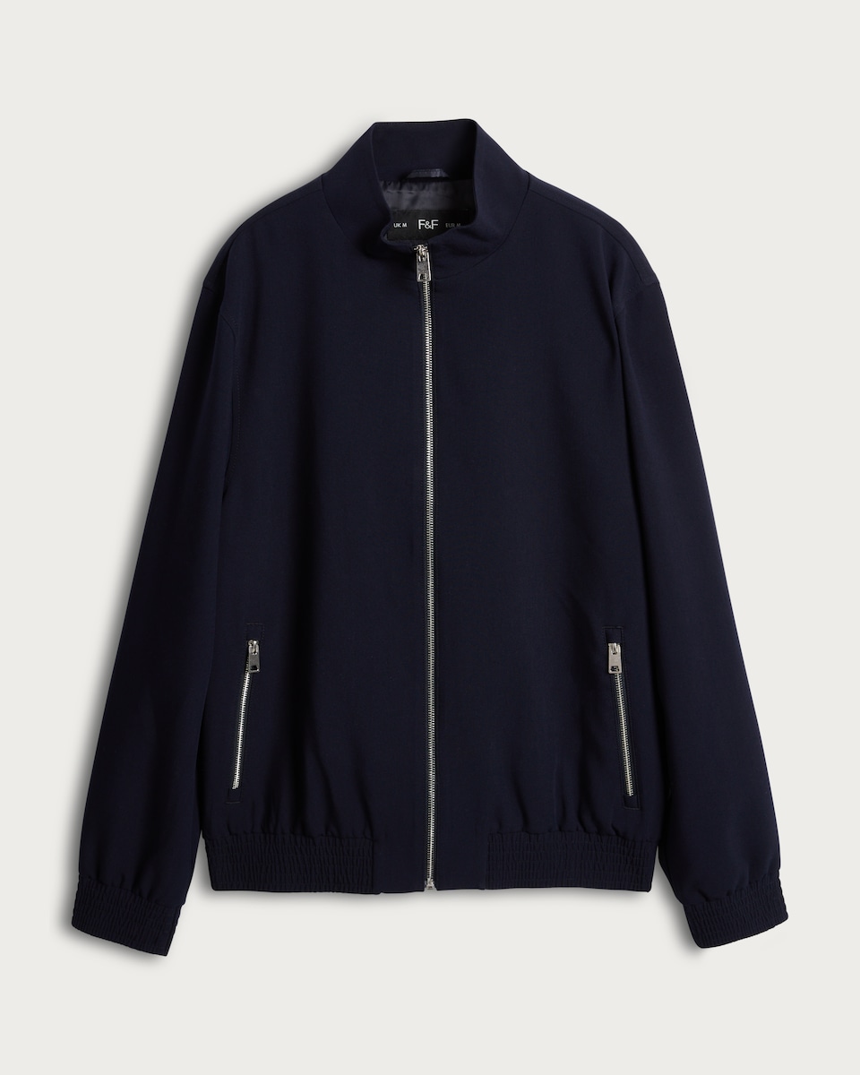 F&F Zip-Through Harrington Jacket in Navy
