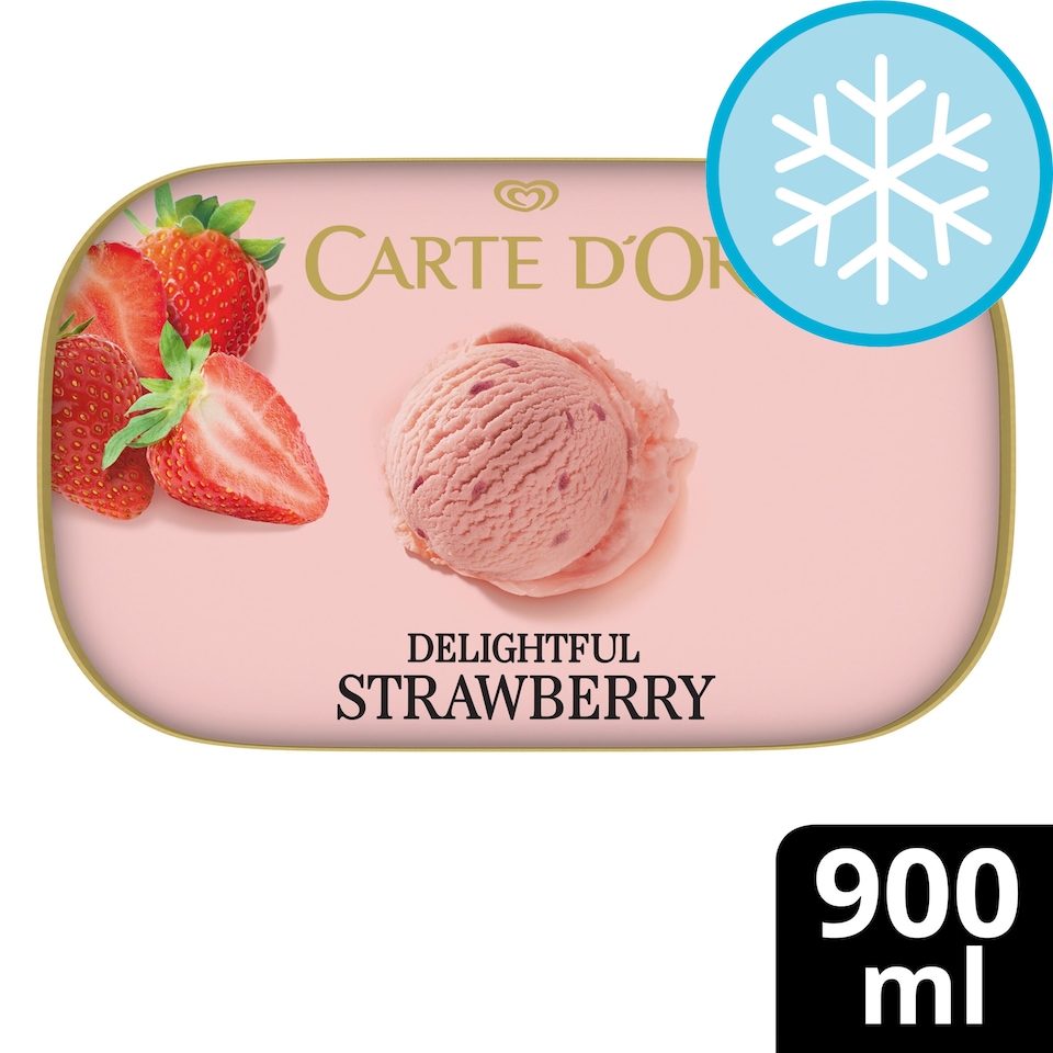 image 1 of Carte D'or Strawberry Ice Cream Tub 900ml