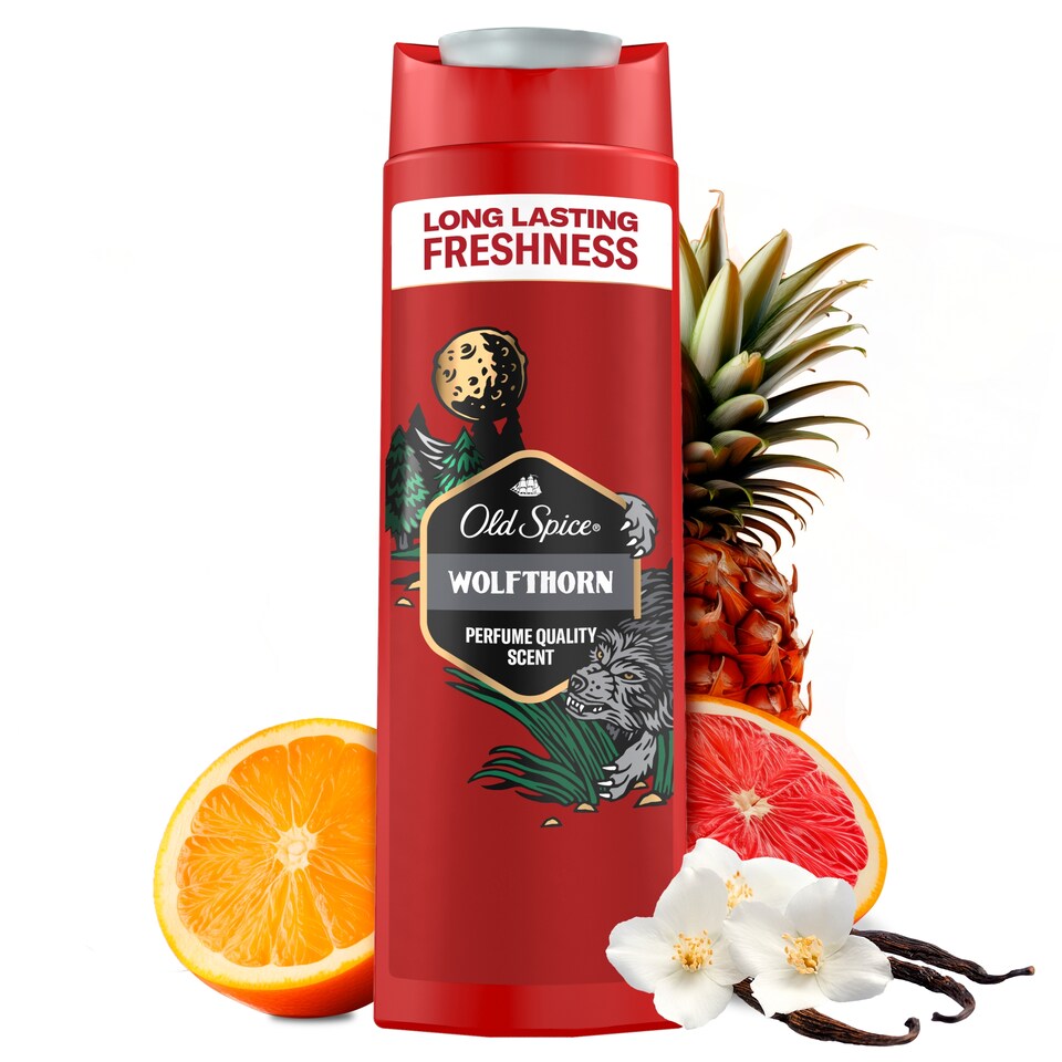 Old Spice Wolfthorn Férfi 3 az 1-ben Sampon és Tusfürdő, 400 ml