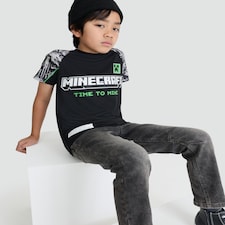 Minecraft Time to Mine Print T-Shirt in Black