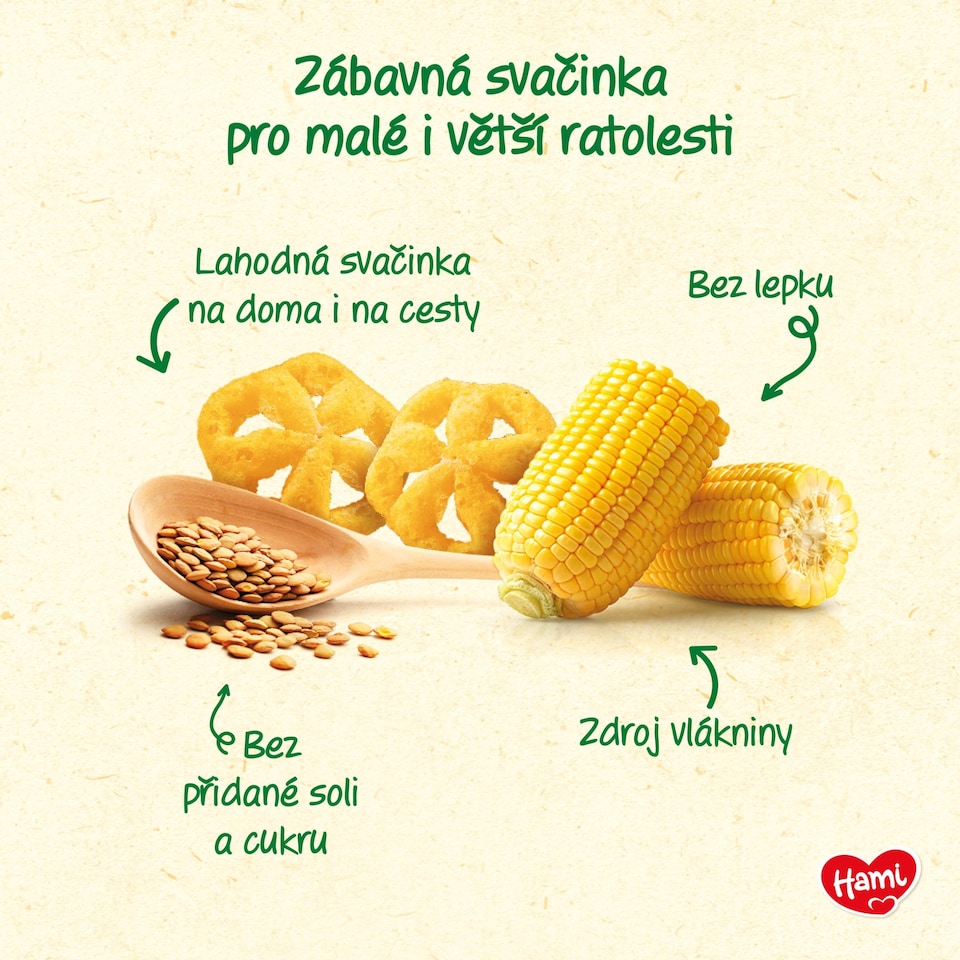Obrázek 1 pro produkt HAMI kolečka Čočka s kukuřicí 20 g