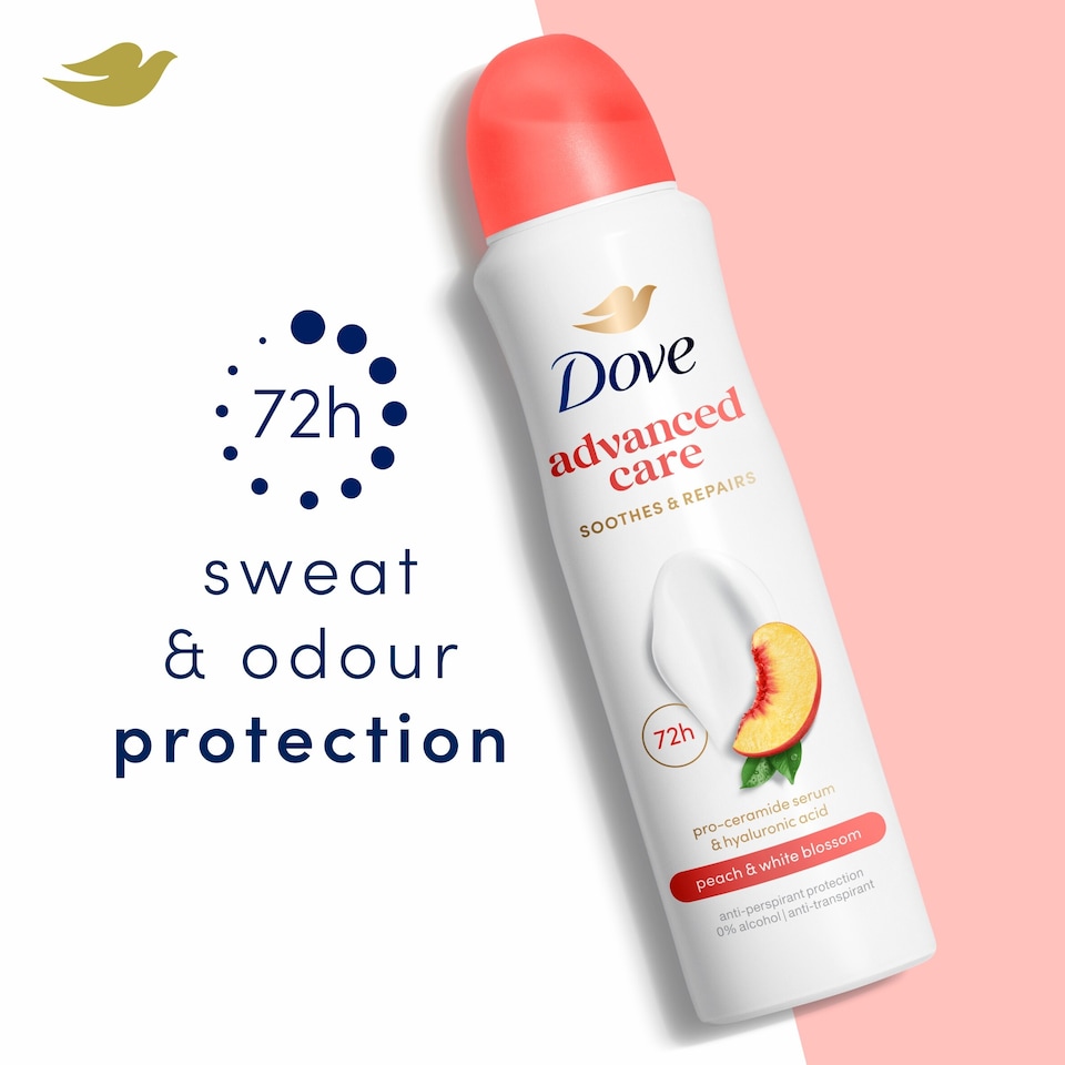 image 1 of Dove Women Peach & White Blossom 72h Advanced Care Antiperspirant Deodorant 200ml