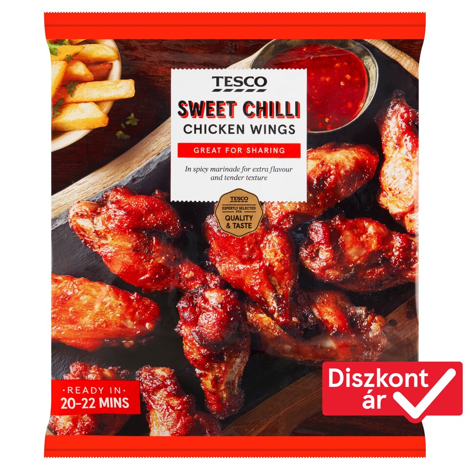 Tesco gyorsfagyasztott enyhén csípős csirkeszárny édes-csilis marinádban 500 g