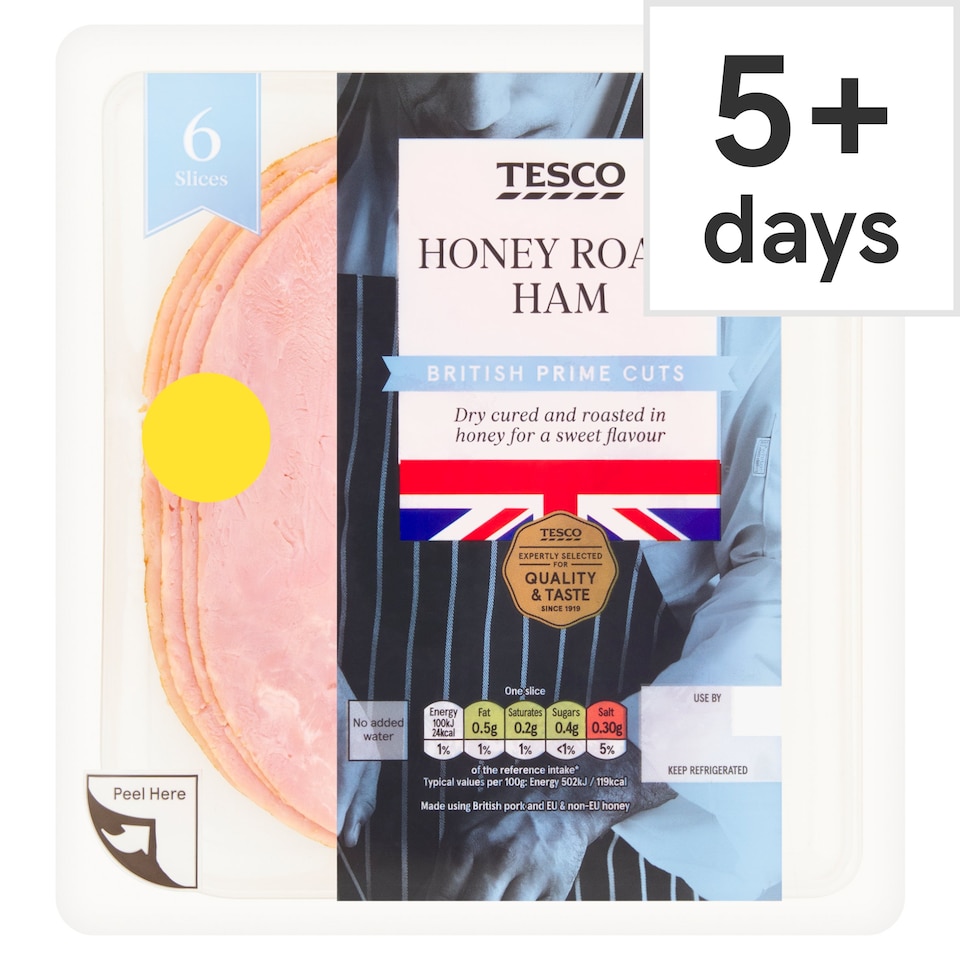 Tesco Prime Cuts Honey Roast Ham 6 Slices 120g