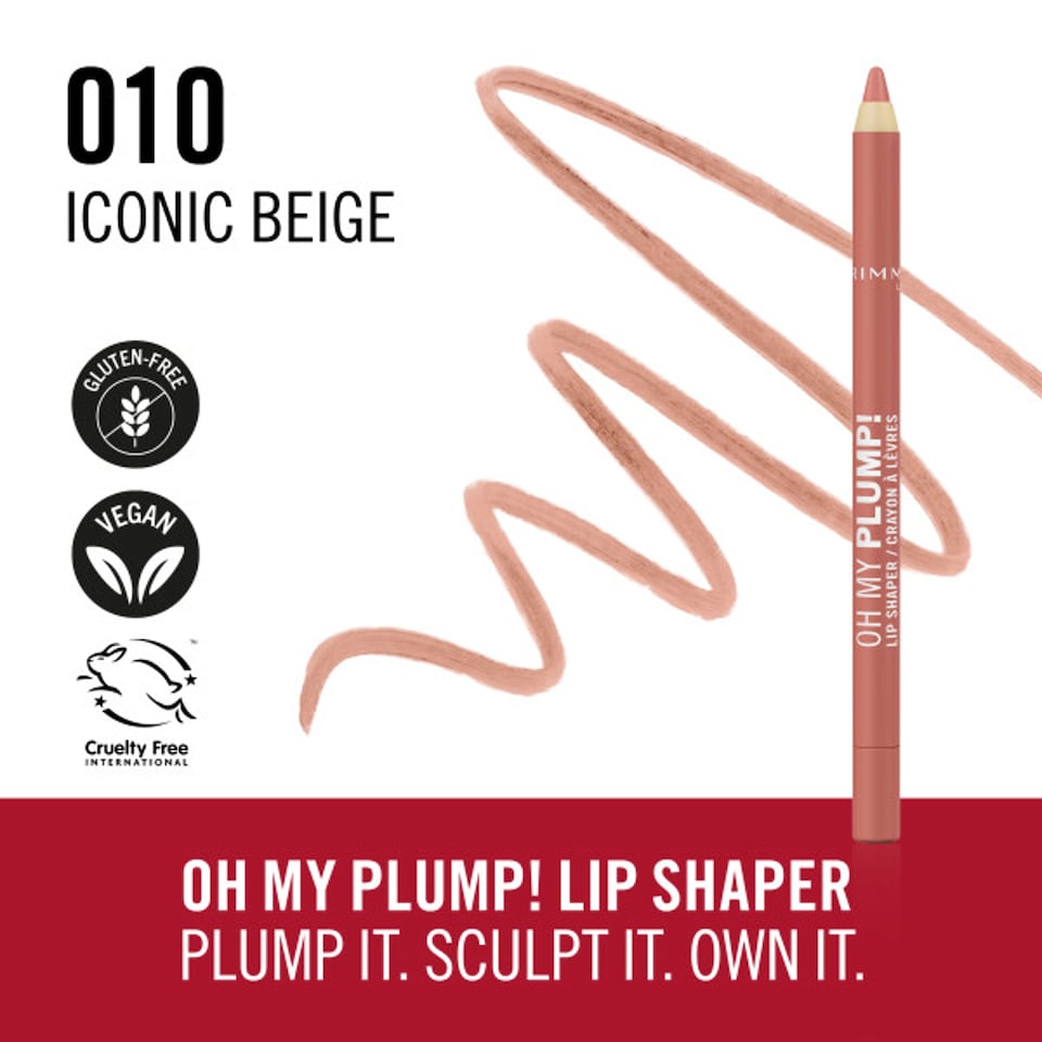 image 1 of Rimmel Oh My Plump! Plumping Lip Shaper 010 Iconic Beige 1.2g