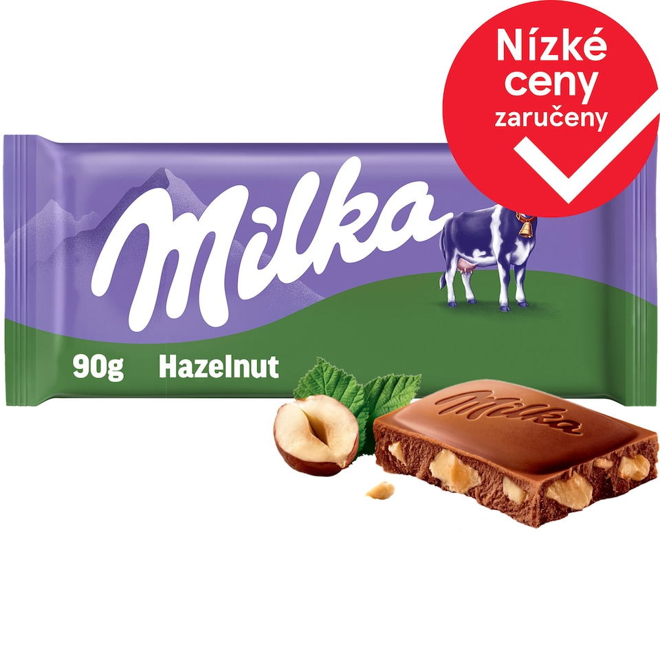Milka čokoláda Oříšková mléčná s drcenými ořechy 90g