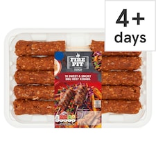 Tesco Fire Pit 10 Sweet & Smoky Beef Kebabs 400G