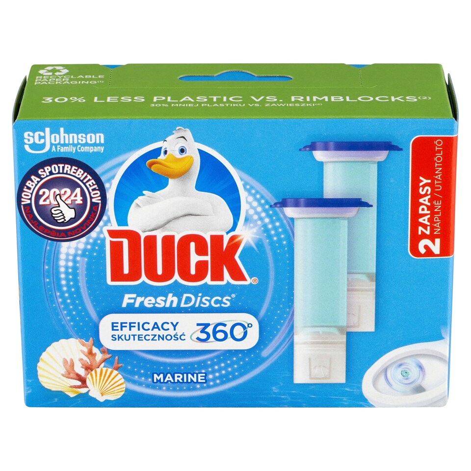 image 1 of Duck Fresh Discs Toilet Cleaner Marine Refill 2 x 36 ml (72 ml)