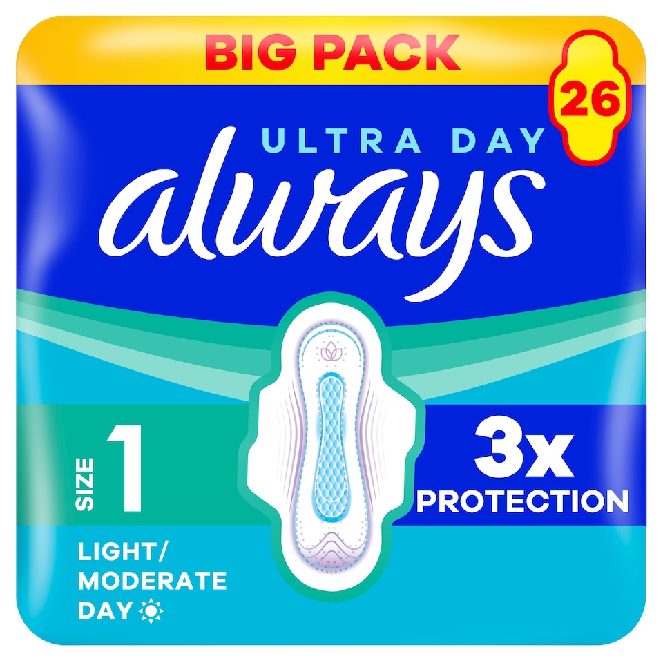 image 1 of Always Ultra Normal Size 1 Sanitary Towels With Wings 26