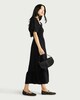 image 1 of F&F Shirred Puff Sleeved Midi Dress in Black
