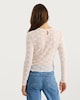 image 4 of F&F Textured Patterned Long Sleeved Top with Cotton in Cream