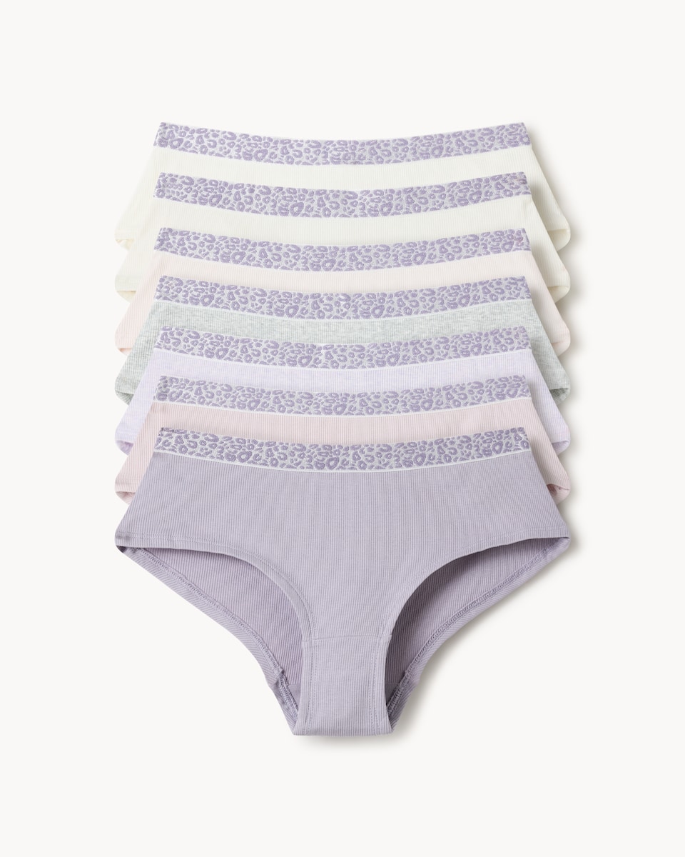 image 1 of F&F Girls 7-Pack Cotton Rich Animal Waistband Shorts in Multi