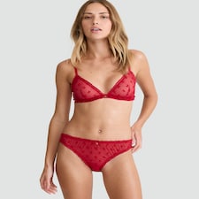 F&F Mesh Bow Brazilian Knickers in Black