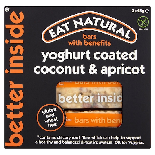 Eat Natural Bars Coconut, Apricot Yogurt 3 Pack 45G Tesco Groceries
