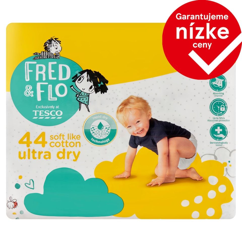 image 1 of Fred & Flo Ultra Dry Nappies Junior 5 11-18 kg 44 pcs