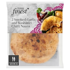 Tesco Finest Smoked Garlic and Kashmiri Chilli 2 Naan Breads