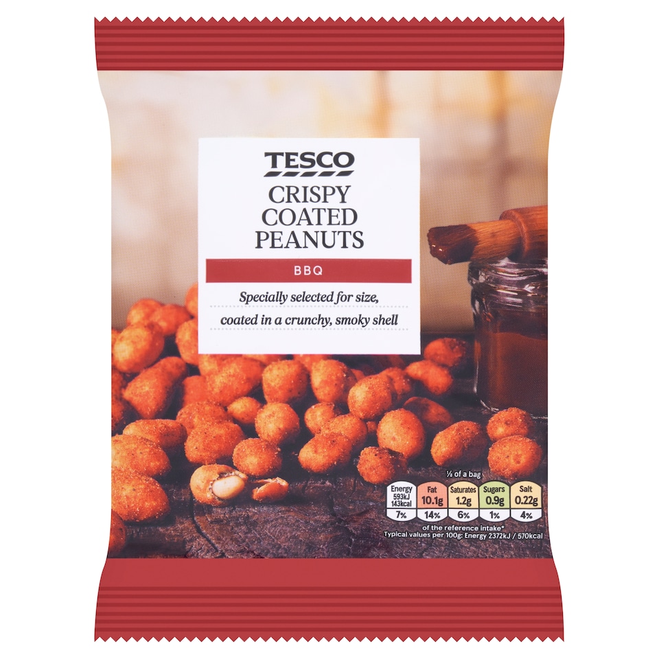 Tesco Bbq Flavoured Coated Peanuts 200G