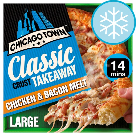 Chicago Town Large Takeaway Chicken & Bacon Pizzas 495G Tesco Groceries