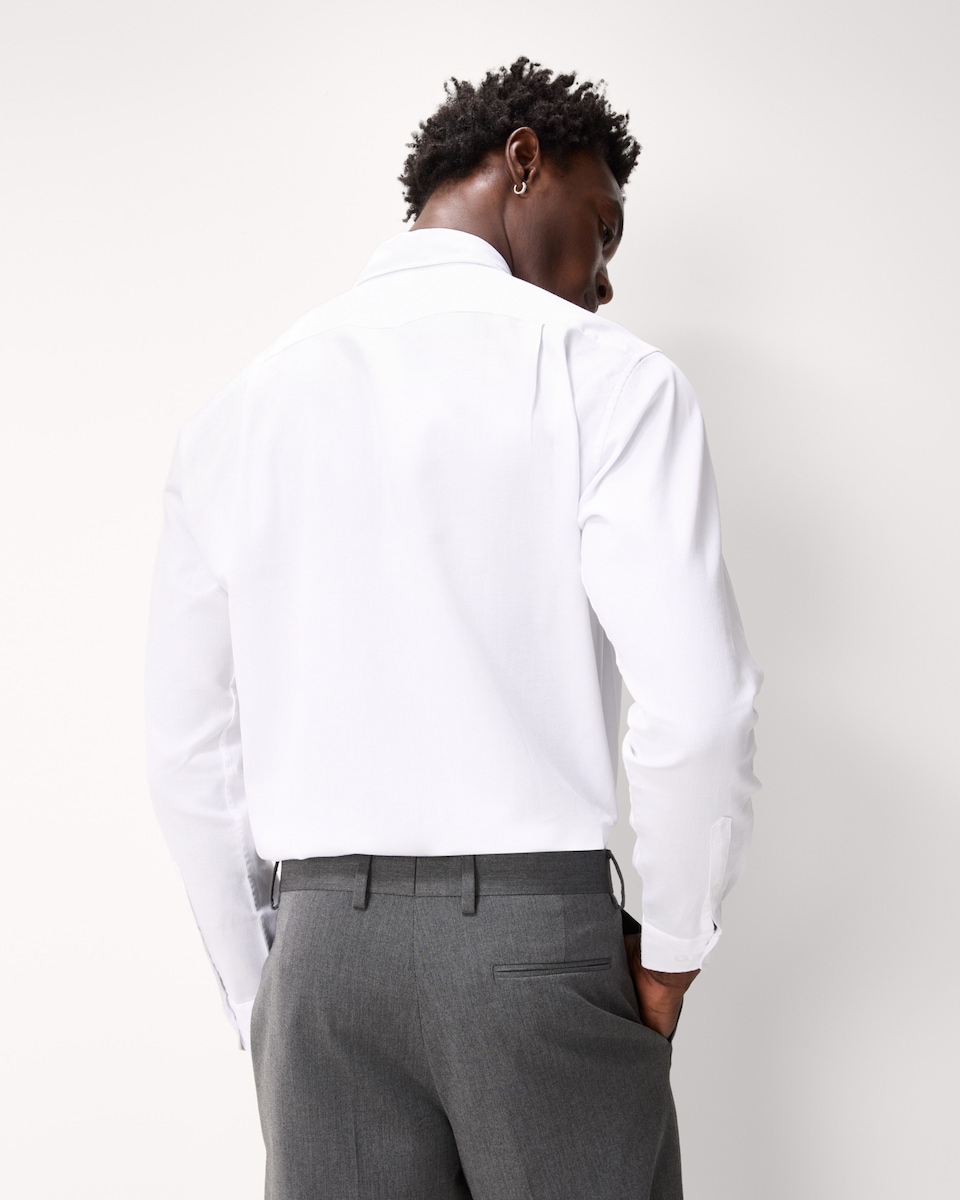 image 1 of F&F Regular Fit Textured Formal Shirt in White