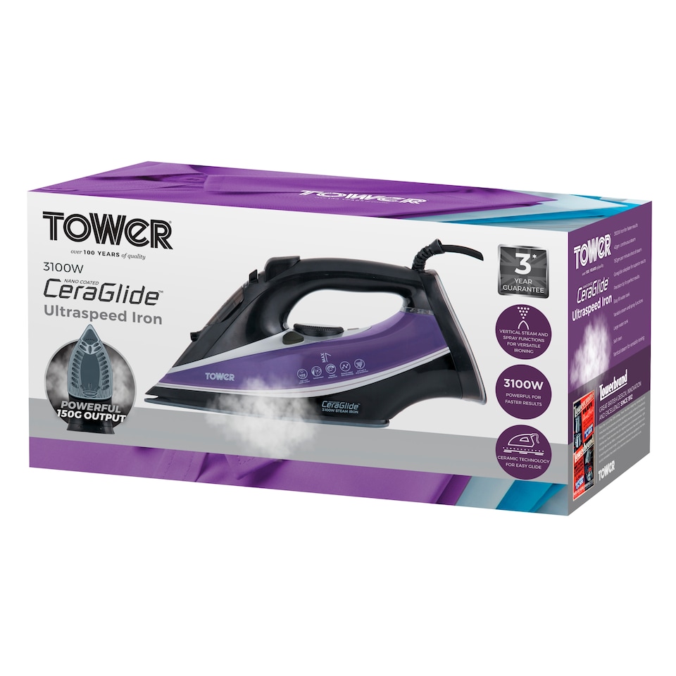 image 1 of Tower Ceraglide 3100W Iron Ultra Speed Purple