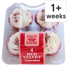 Ashers Red Velvet Cupcakes 4 Pack