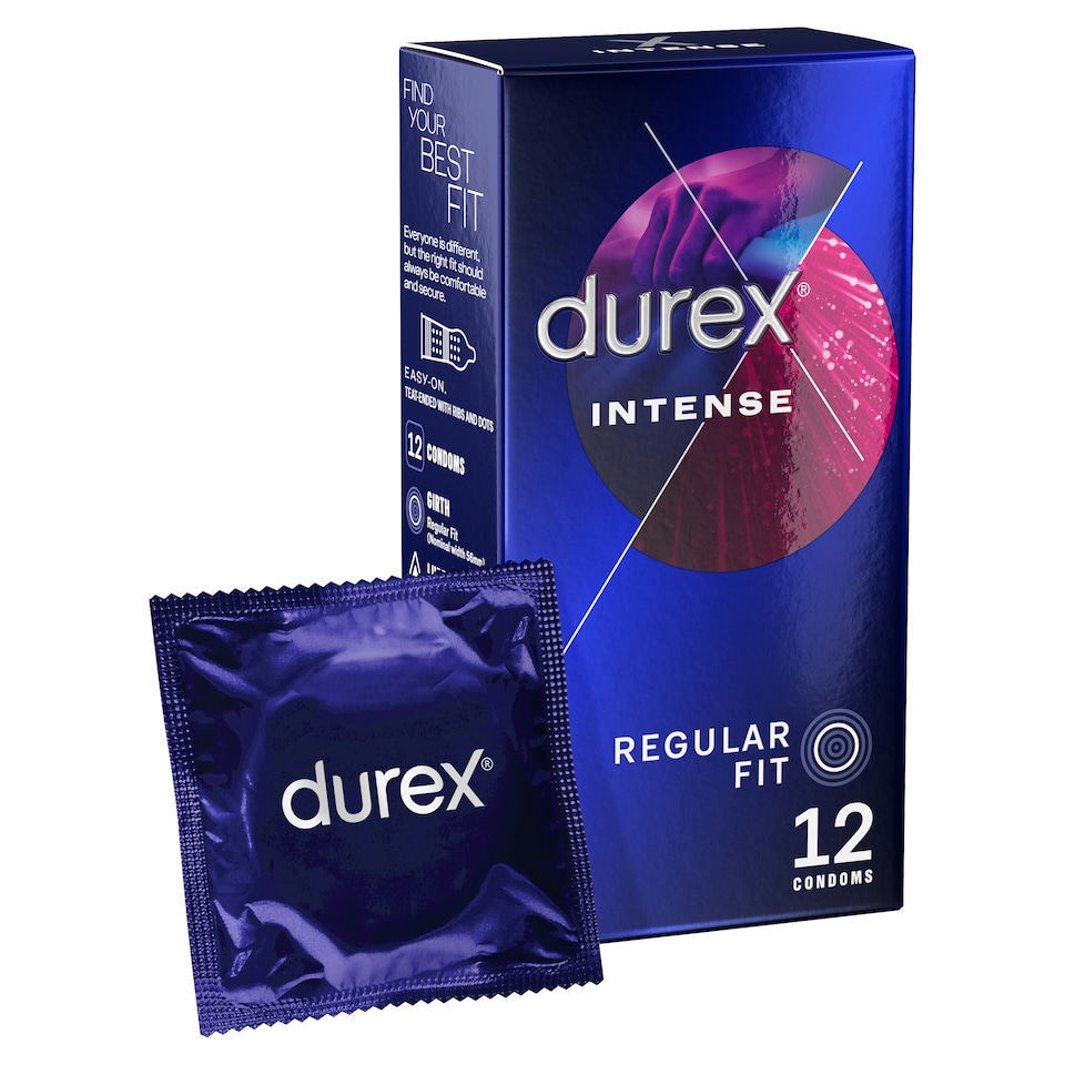 image 1 of Durex Intense Condoms Ribbed & Dotted Regular Fit 12 Pack