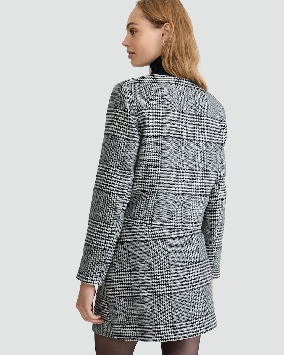 image 1 of F&F Check Cropped Jacket in Black