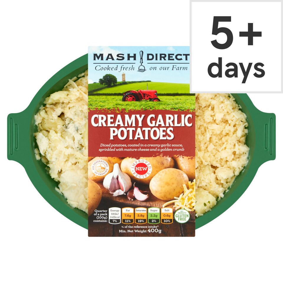 Mash Direct Creamy Garlic Potatoes 400G Tesco Groceries