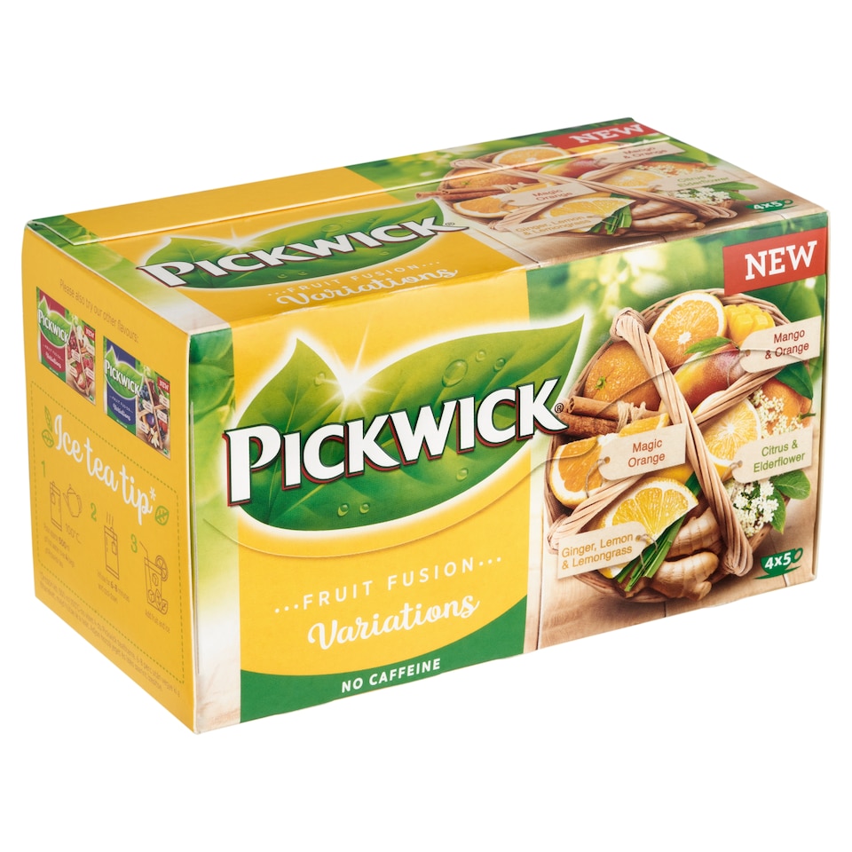 Obrázek 1 pro produkt Pickwick Fruit Fusion Výběr 4 ovocnobylinných čajů aromatizovaných 20 ks 37,5g