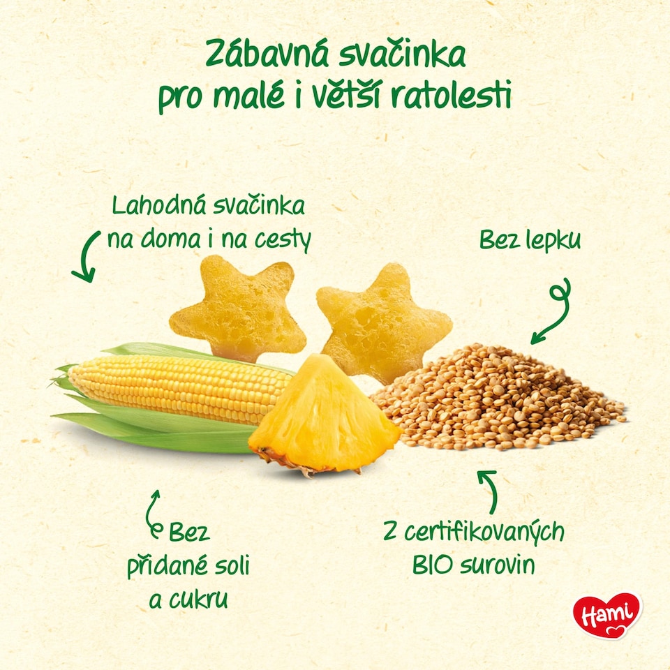 image 1 of HAMI corn-quinoa stars with pineapple 20 g