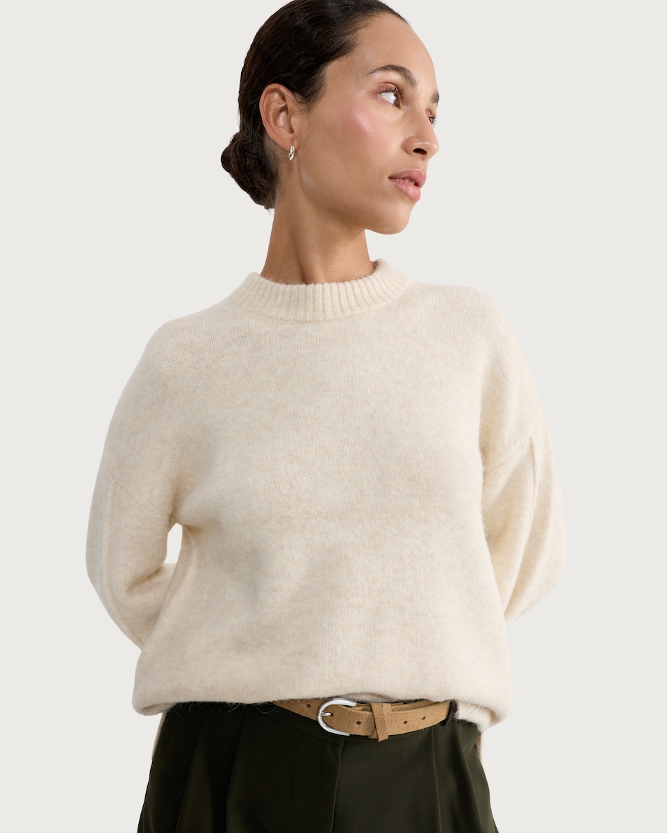 image 1 of F&F Seam Detail Jumper with Alpaca in Mink