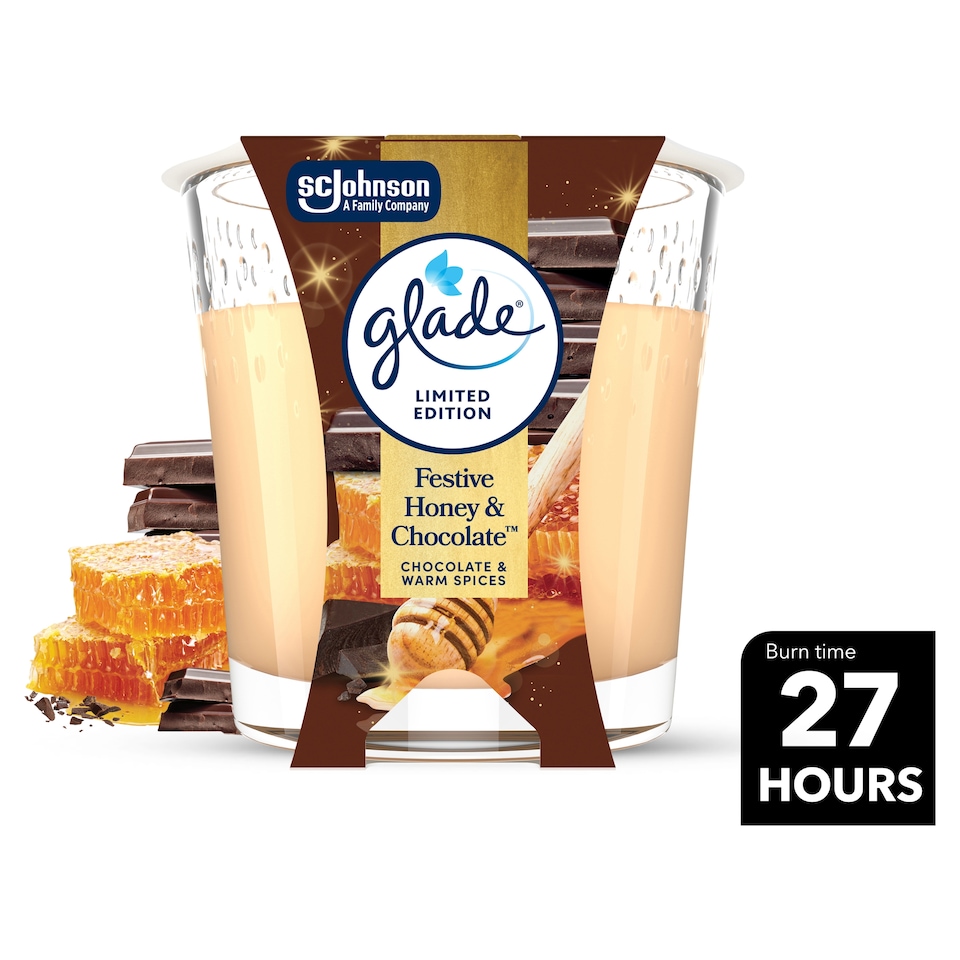 Glade Scented Candle Indulging Honey & Chocolate 112g