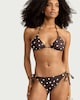 image 2 of F&F Polka Dot Tie Side Bikini Bottoms in Chocolate