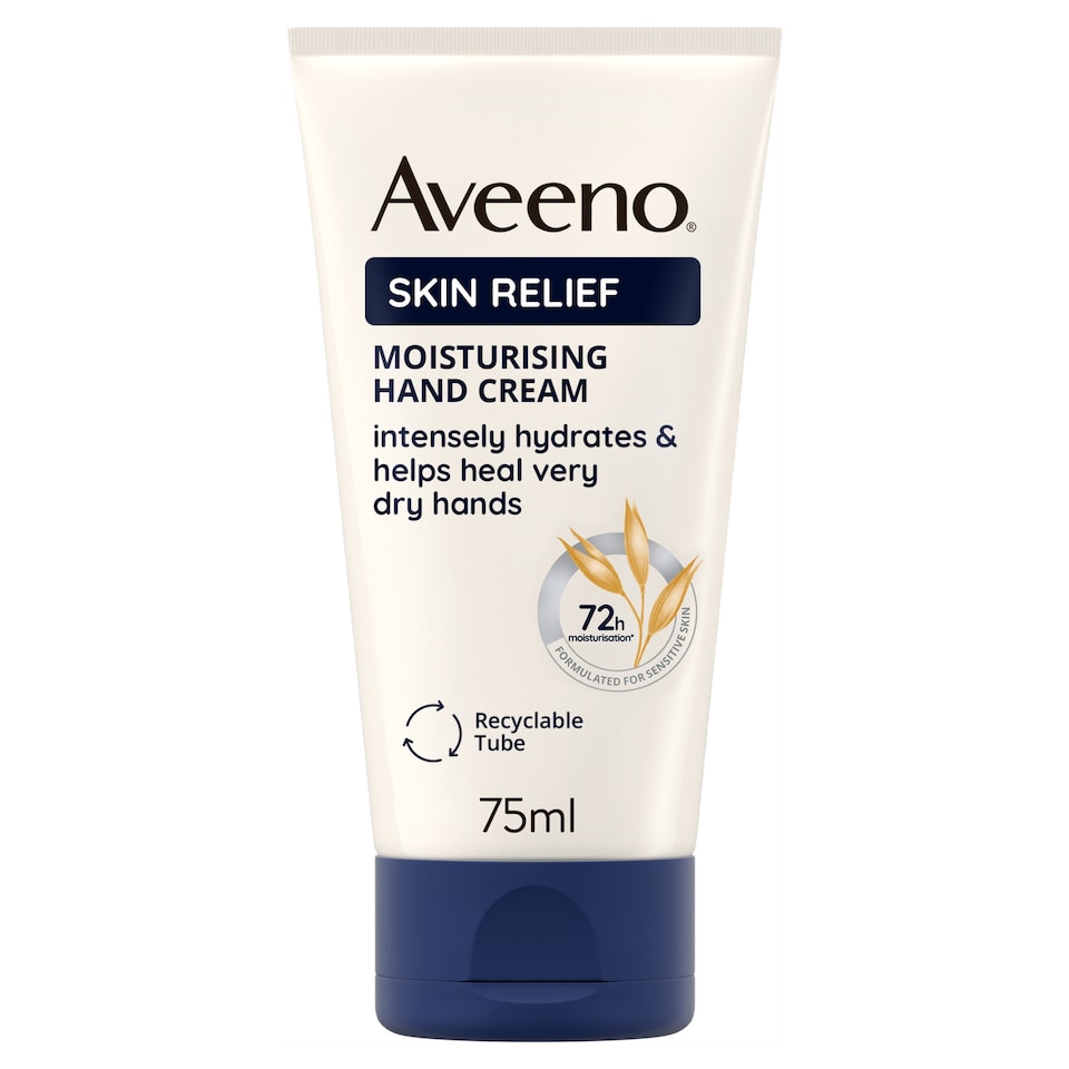 image 1 of Aveeno Skin Relief Hand Cream Moisturiser for Very Dry Skin 75ml