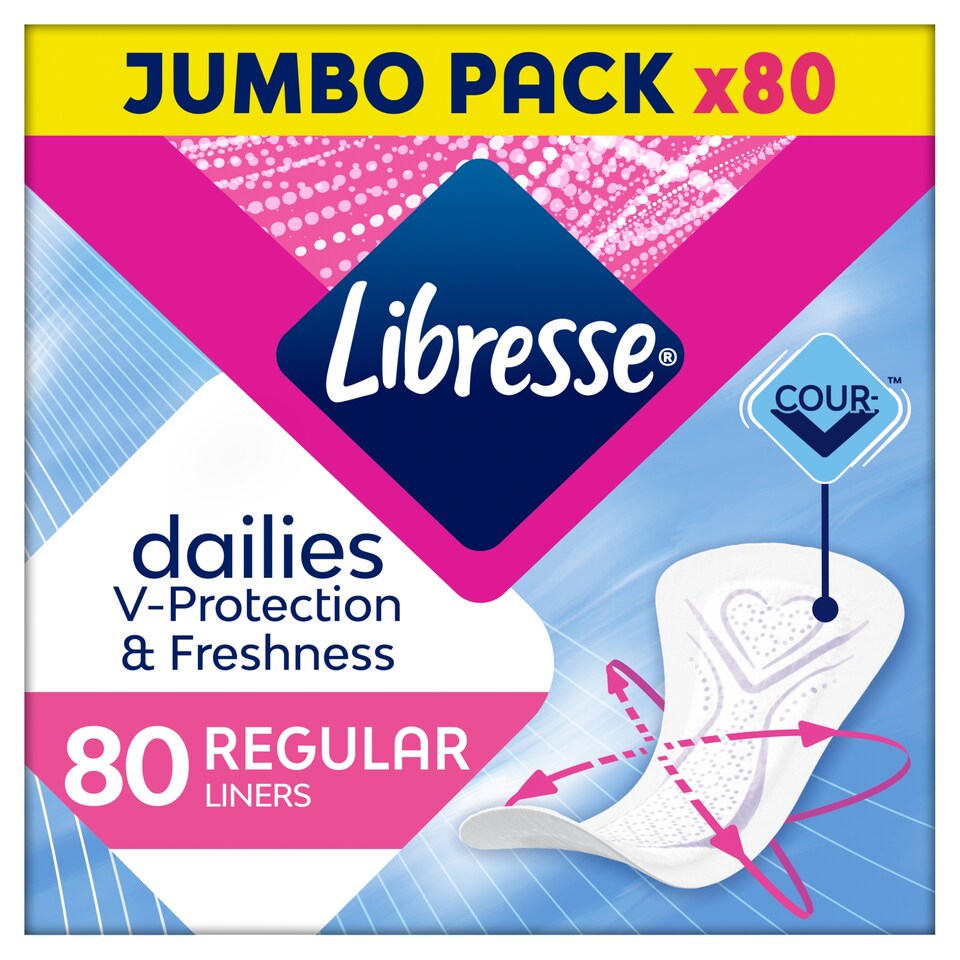 image 1 of Libresse Dailies V-Protection & Freshness Regular Liners 80 pcs