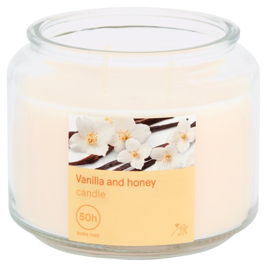 Tesco 317G Scented Candle Vanilla & Honey Tesco Groceries