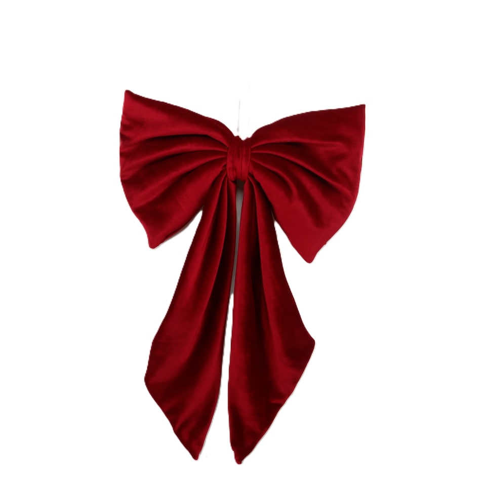 Bayswood XL Velvet Bow Red Hanging Christmas Decoration