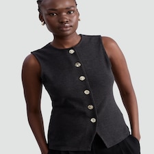 F&F Button Up Sleeveless Co-ord Waistcoat in Grey