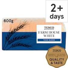 Tesco Farmhouse Thick Sliced White Bread 800g