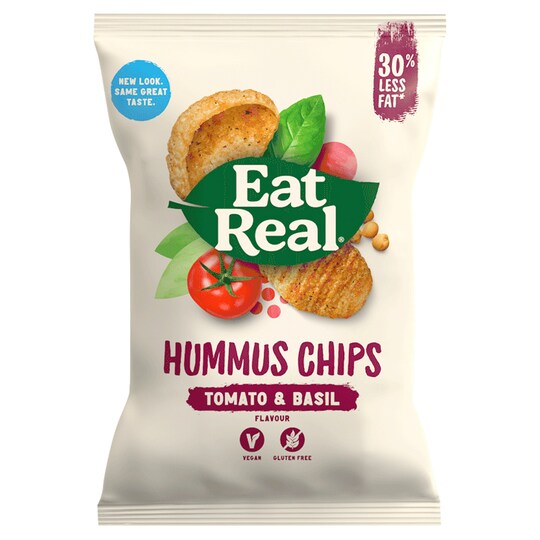 Eat Real Hummus Tomato & Basil Chips 25G Tesco Groceries