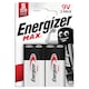 image 1 of Energizer Max 9V Batteries 2 Pack