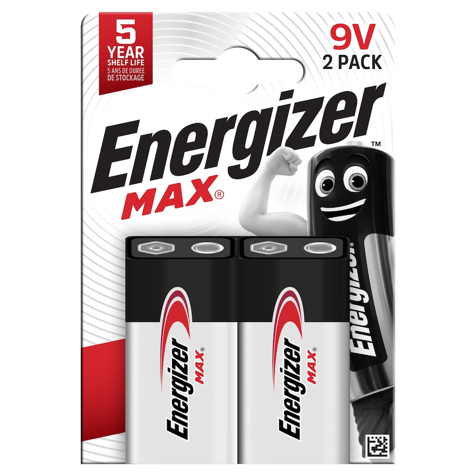 image 1 of Energizer Max 9V Batteries 2 Pack