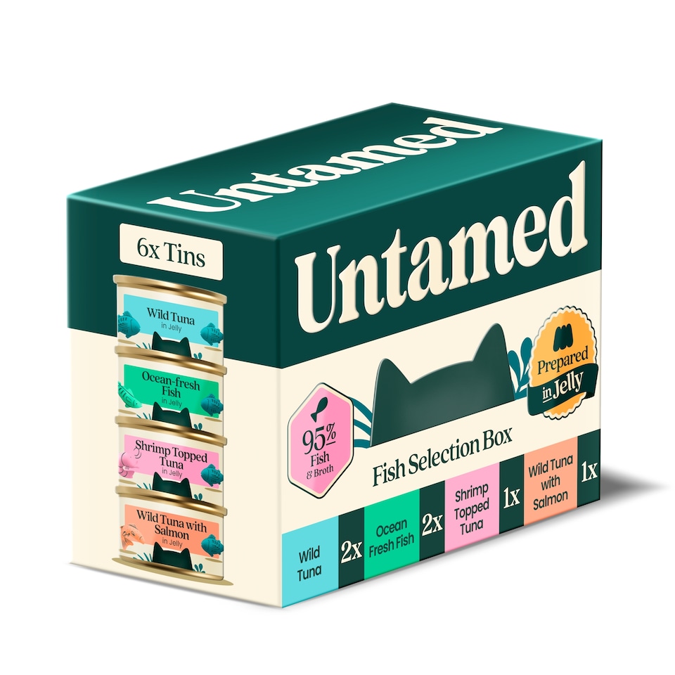 image 1 of Untamed Fish Selection Box in Jelly Cat Food 6 x 75G
