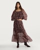 image 1 of F&F Floral Tiered Co-ord Midi Skirt in Multi Black