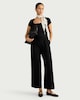 image 3 of F&F Wide Leg Pleated Trousers in Black
