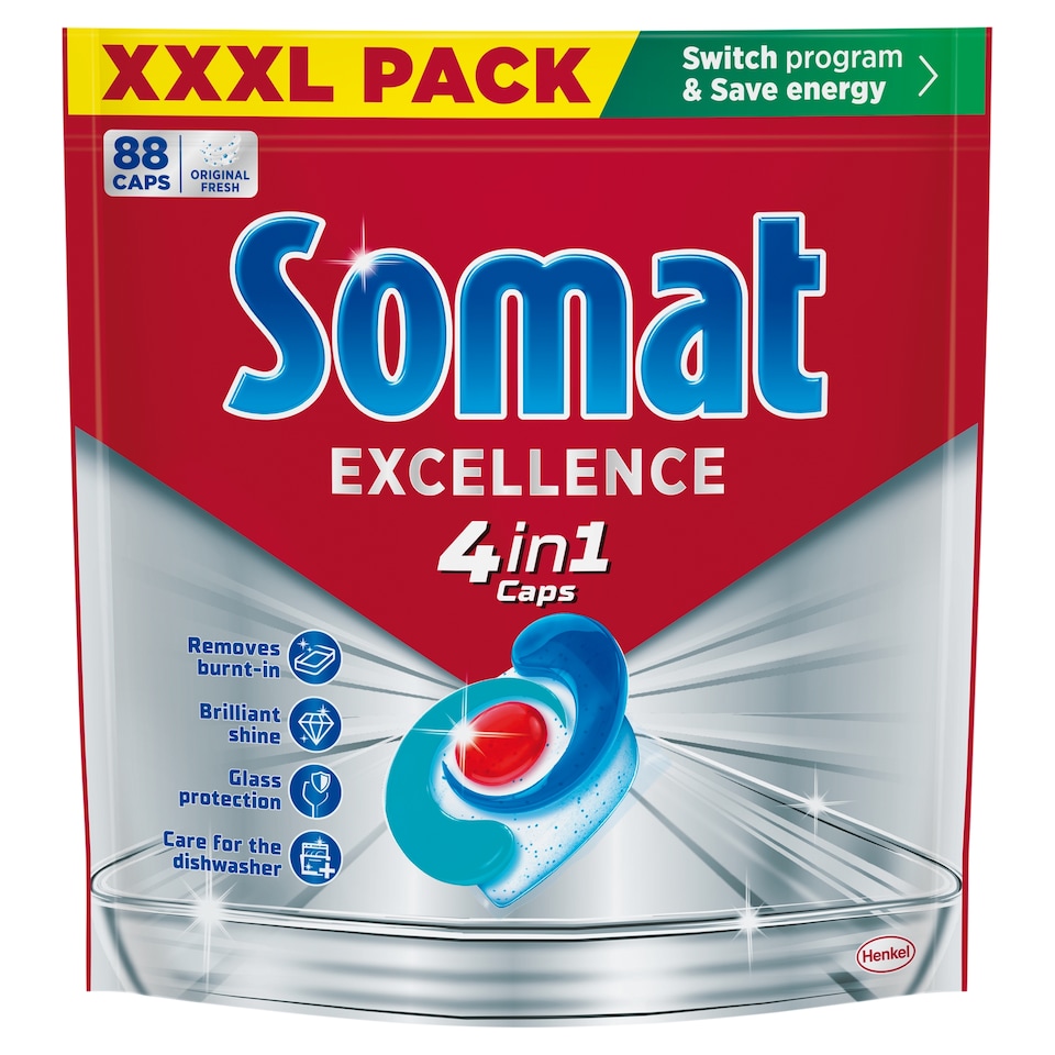 Somat Excellence Original Fresh gépi mosogatószer kapszula 88 db 1592,8 g