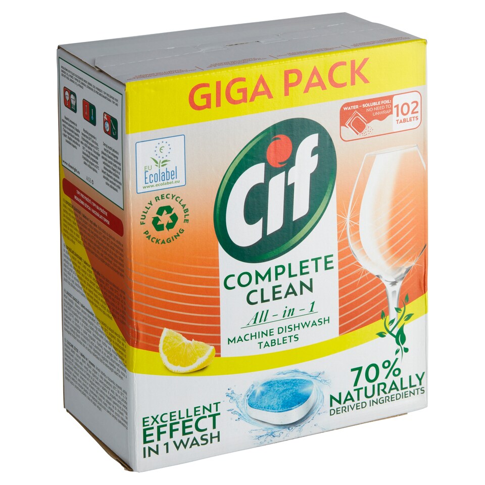 Obrázek 1 pro produkt Cif All in 1 Lemon Tablety do myčky nádobí 102 ks